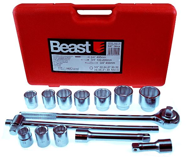 Beast Sats med hylsor och spärrskaft 8-32 mm 1/2 CV