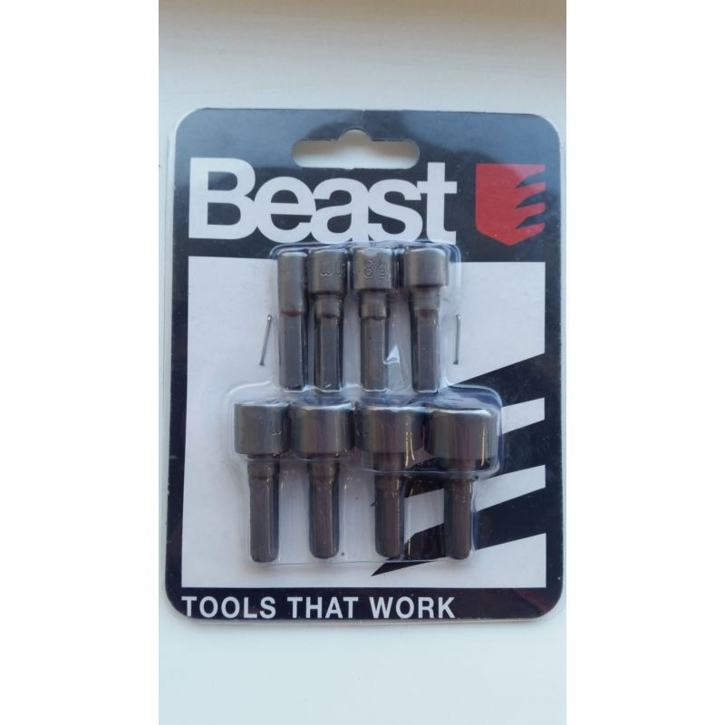 Hylsbits 5–13 mm, 9 delar, kolstål, Beast