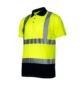 LahtiPro Reflextröja, varseltröja, gul, WARNING POLO SHIRT, CE, LAHTI (Storlek : M)