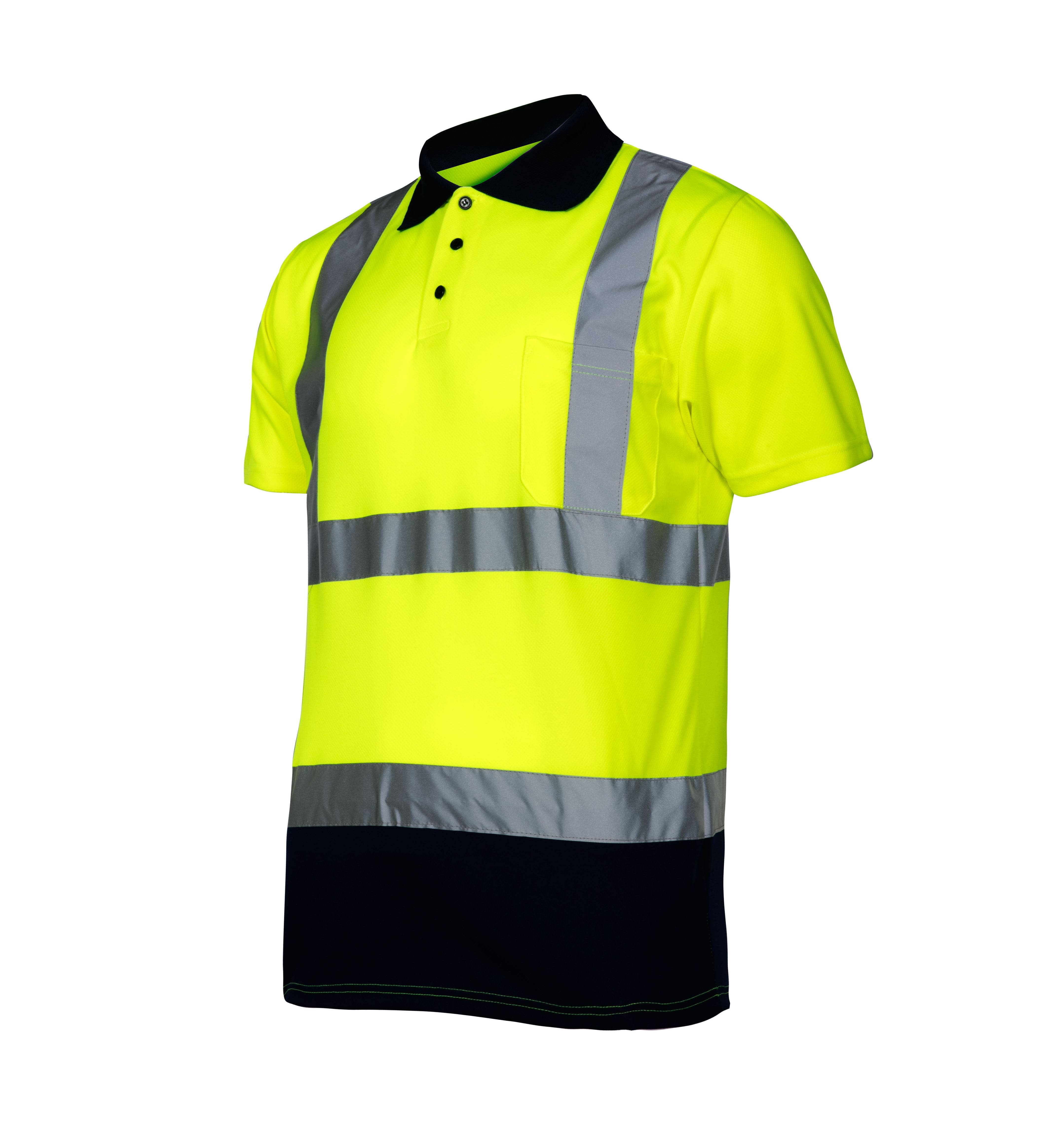 LahtiPro Reflextröja, varseltröja, gul, WARNING POLO SHIRT, CE, LAHTI (Storlek : L)