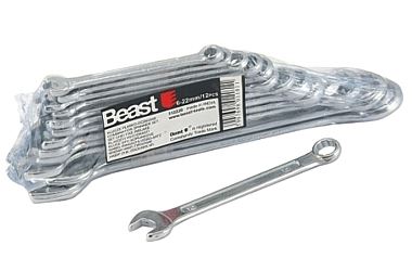 Ringskruvnyckelsats 6–22 mm 12 delar, Beast