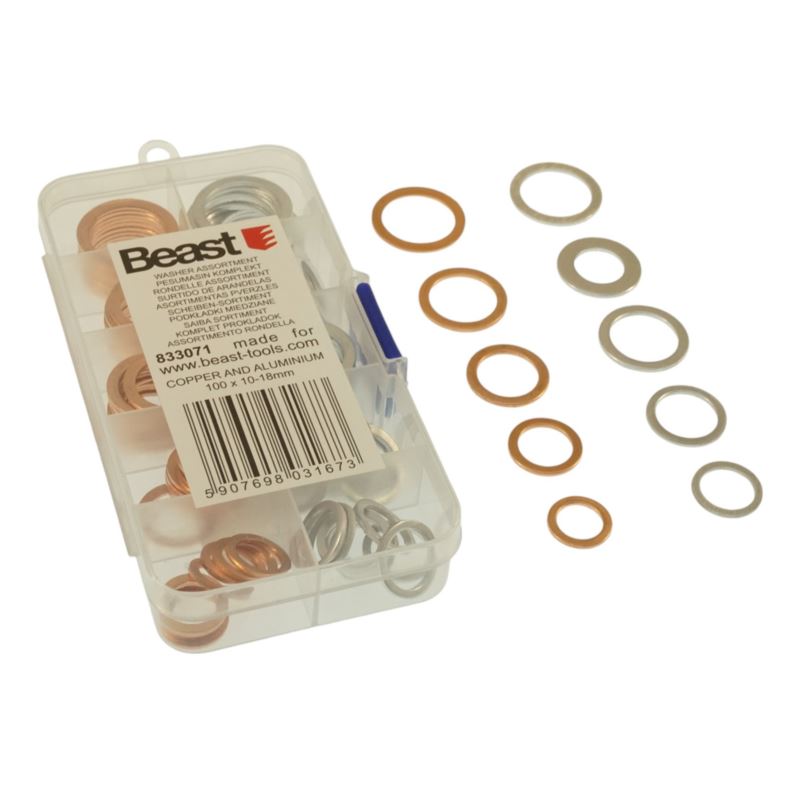 Koppar- och aluminiumtätningar 10-18 mm, 100-pack, Beast