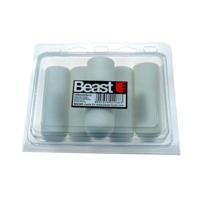 Skumplastrollers 100 mm 5-pack, skummaterial, Beast