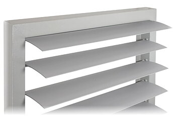 Ventilationsgaller Yttre Gravitationsjalusi 655x655mm PVC Grå, Vents-Group