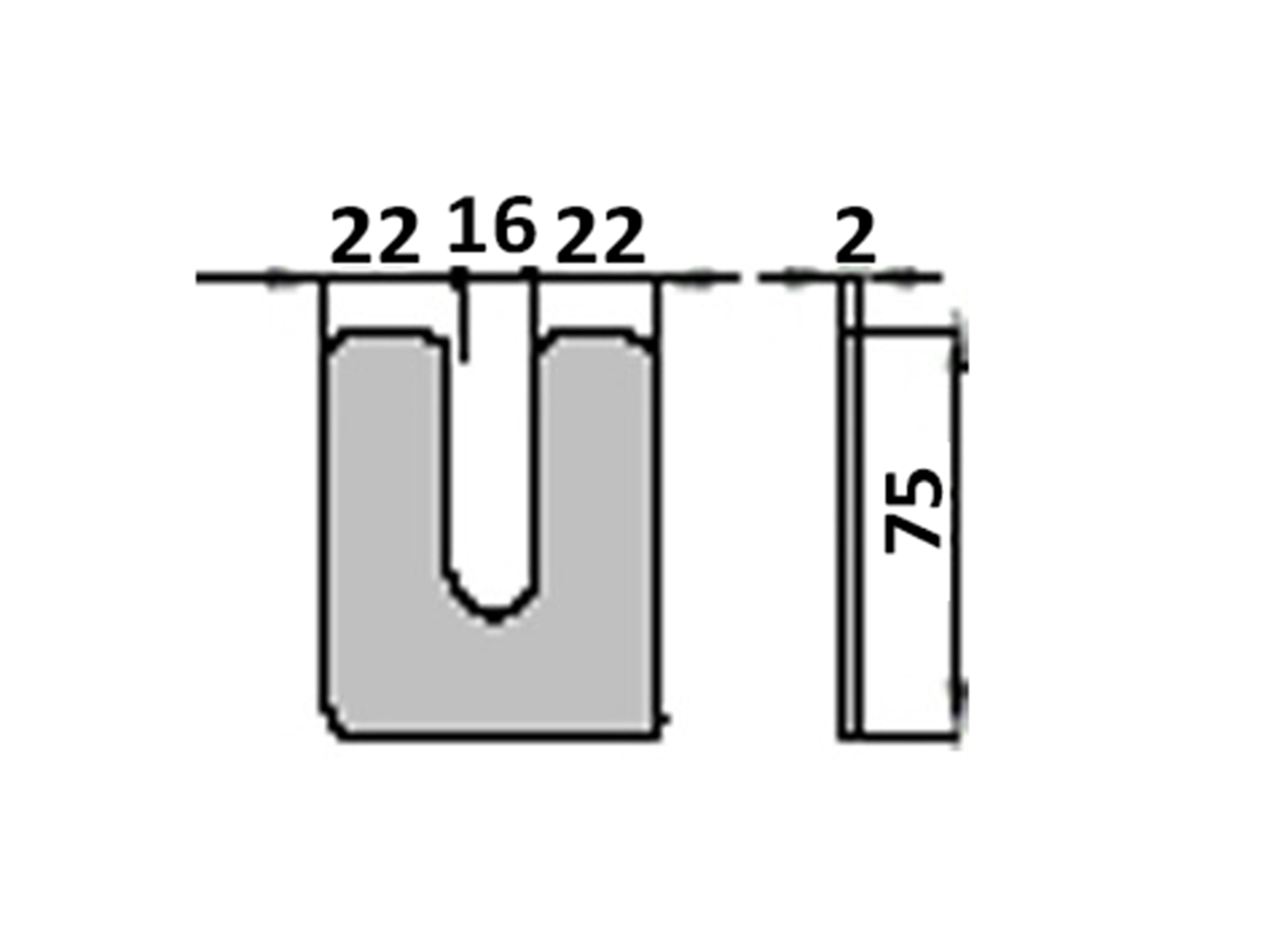 Shim med bultspår 2 mm - 2