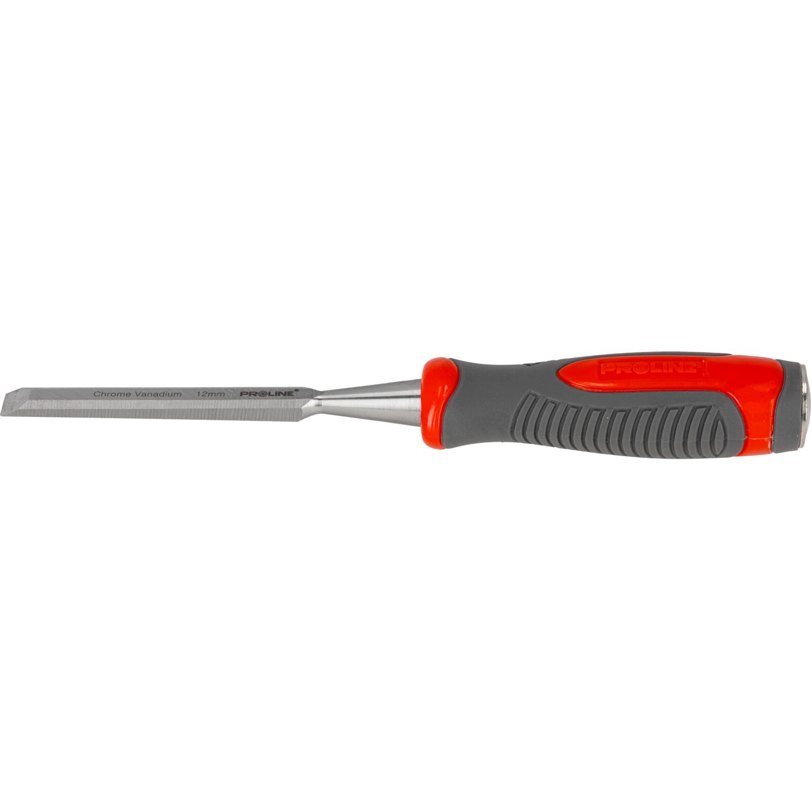 PROLINE TOOLS Stämjärn för trä 12 mm, Platt, Förstärkt, Chrome-Vanadium 60 HRC, Hantag av Kompositmaterial (TPR), Halkfri Yta, Proline - 6