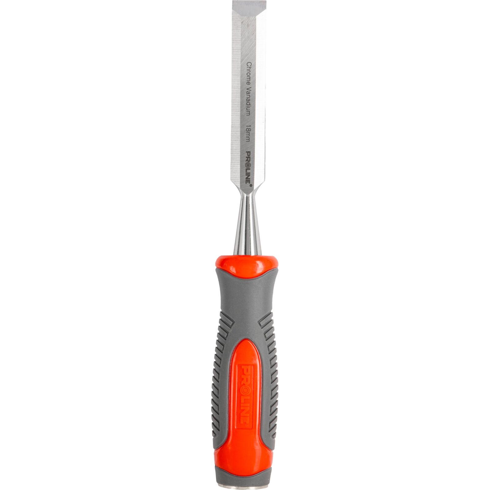 PROLINE TOOLS Stämjärn för trä 18 mm, Platt, Förstärkt, Chrome-Vanadium 60 HRC, Hantag av Kompositmaterial (TPR), Halkfri Yta, Proline - 5