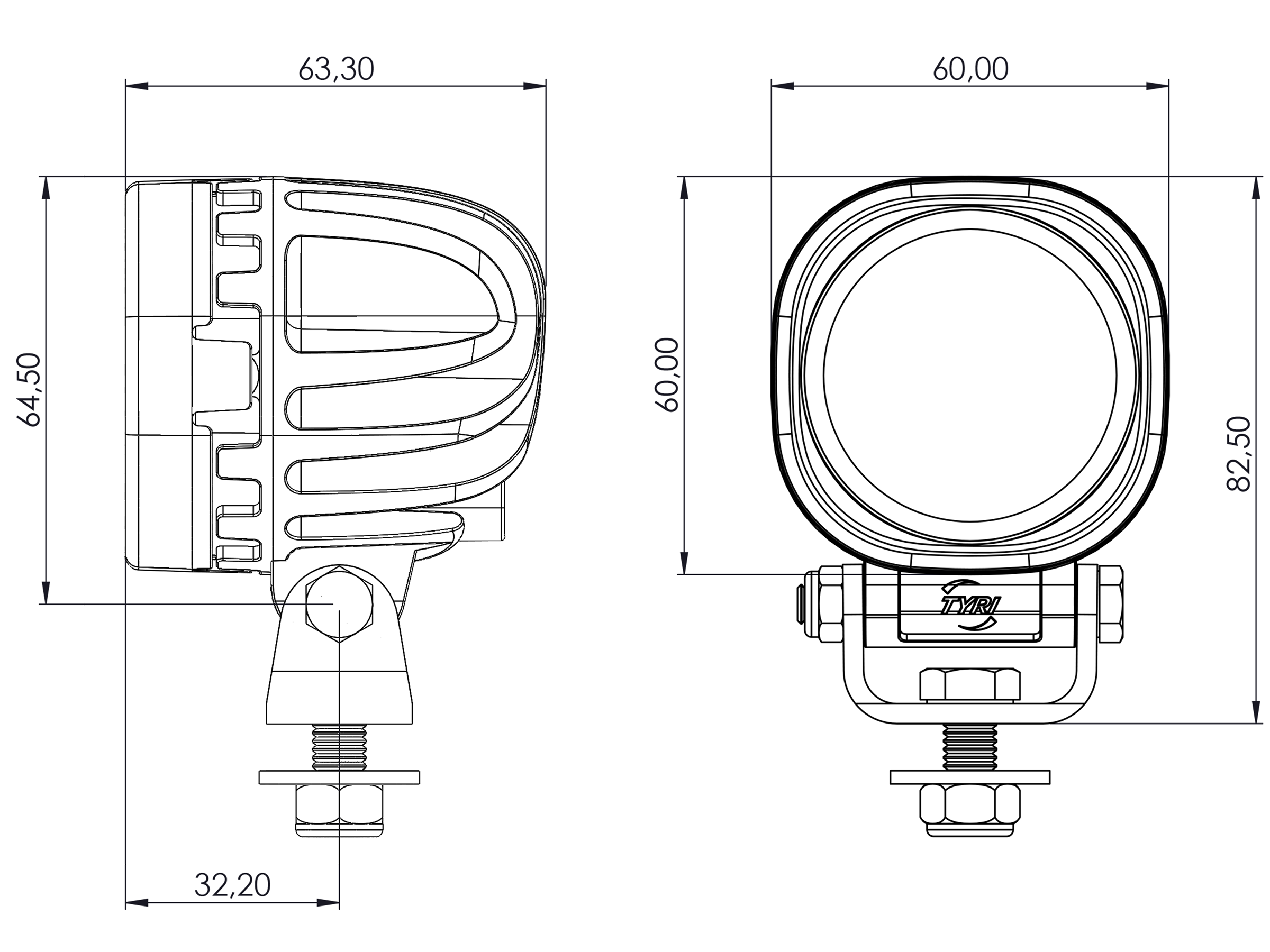 Arbetslampa LED 0606-1000 bred 24 V - 3