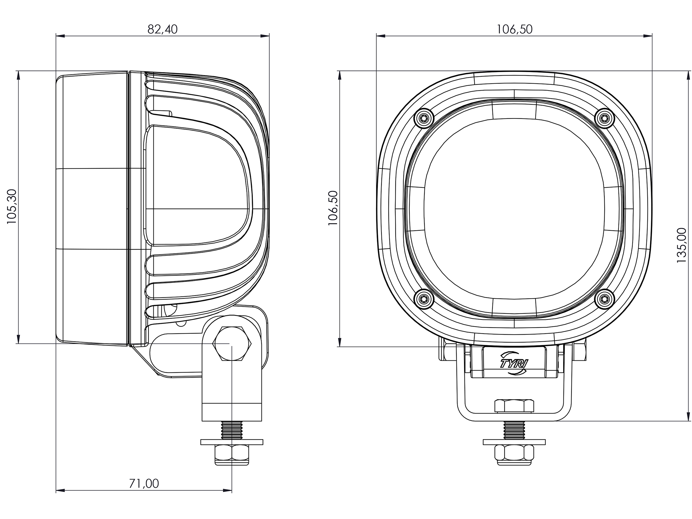 Arbetslampa LED 1010-1800 extra bred, E-back 9-60 V *anskaff - 2