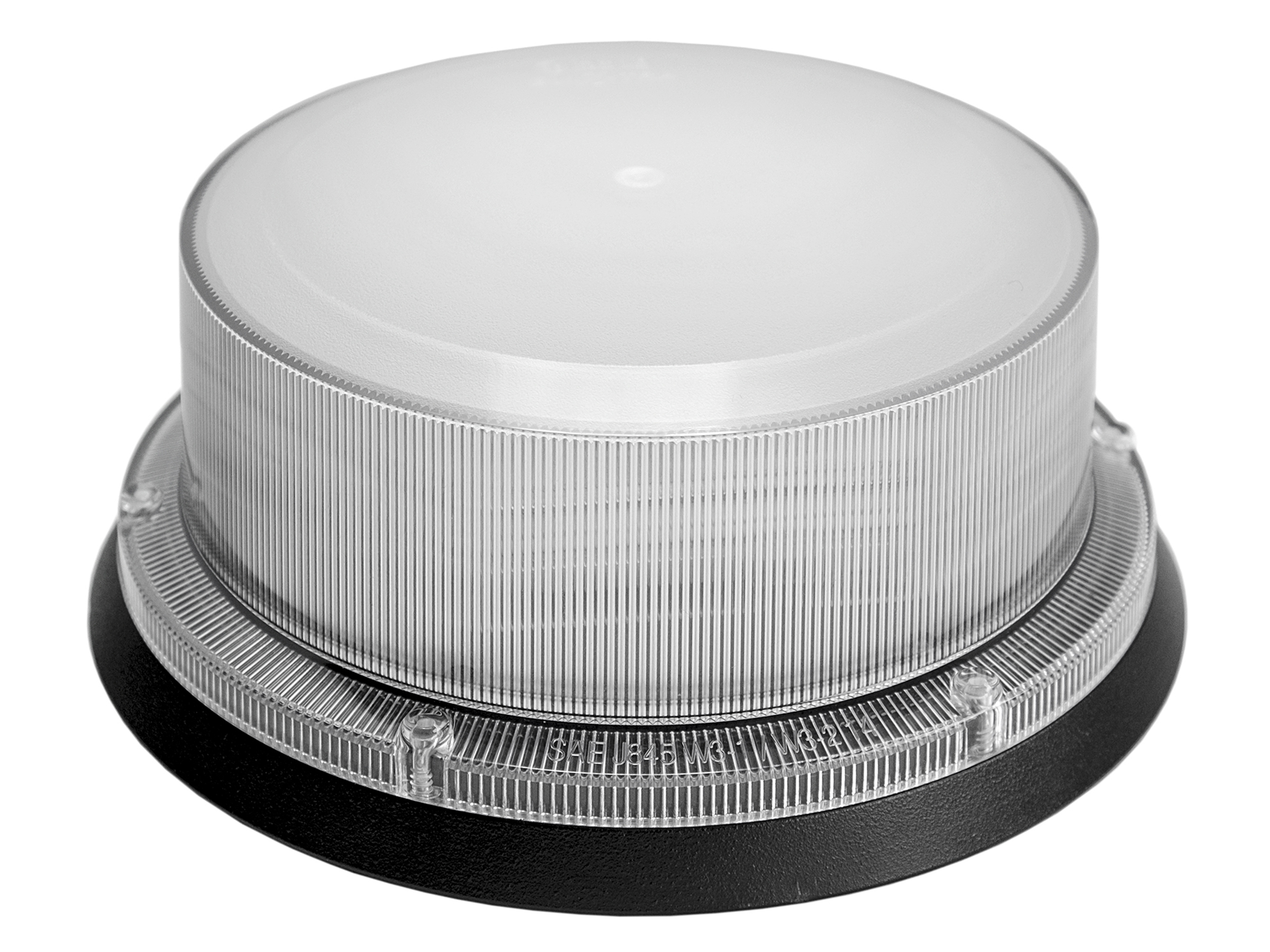 Roterande varningsljus LED, R65, vitt glas, planmontage