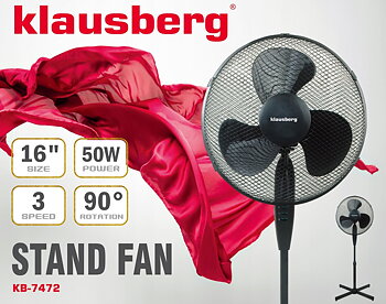 Stark golvfläkt 40 cm (16) 50W, stabil, teleskopfot 135 cm, oscillerande
