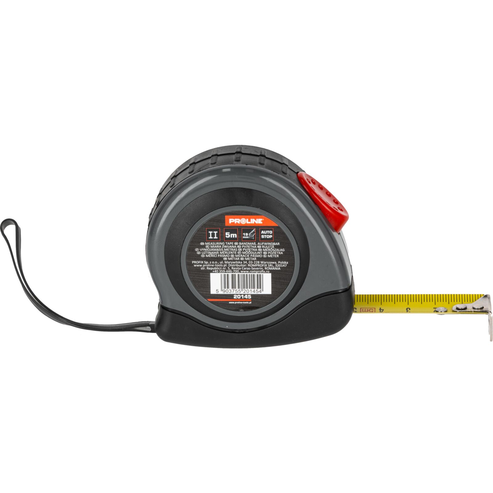 PROLINE TOOLS Måttband 5m/19m, Gummihölje, Automatisk Blockering, Proline - 3