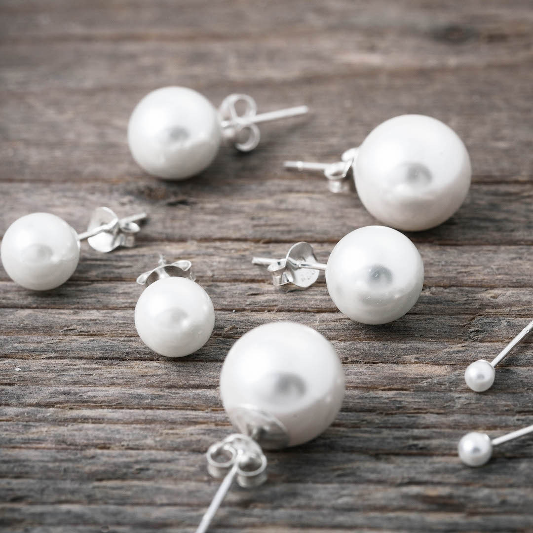 by Faith - Pärlörhängen silver 6 mm