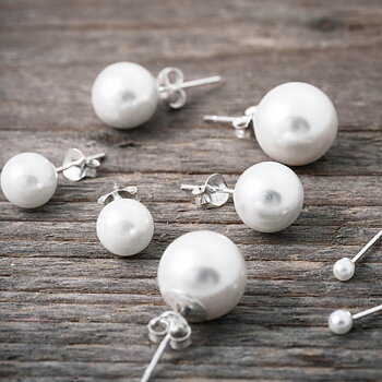 by Faith - Pärlörhängen silver 6 mm