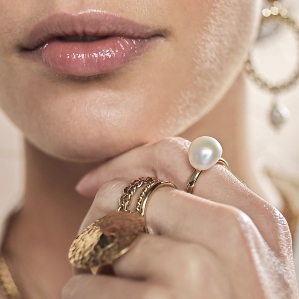 Bud to Rose Ring Pearl i guld - 4