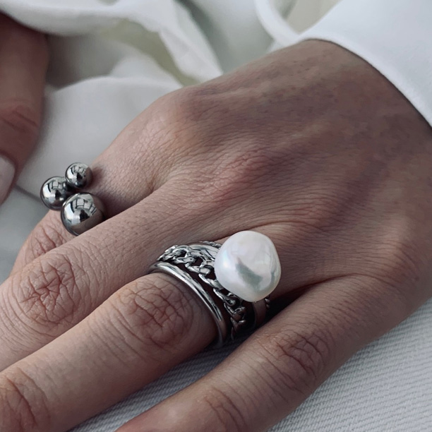 Bud to Rose Ring Pearl silver - 5