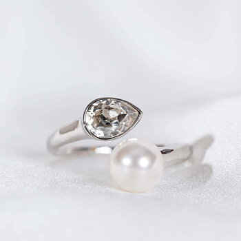 Lily and Rose - Ring Ella pearl ivory silver