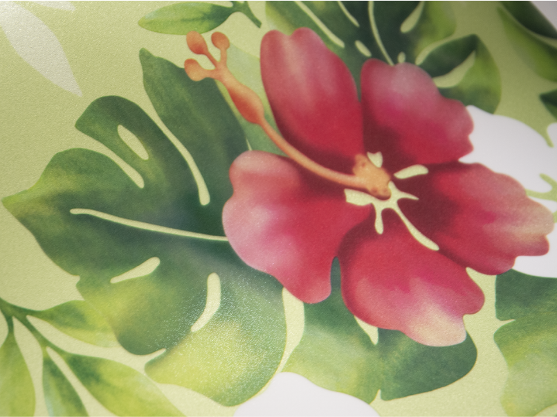 Rödvit blomster Metervara Insynsskydd - 5