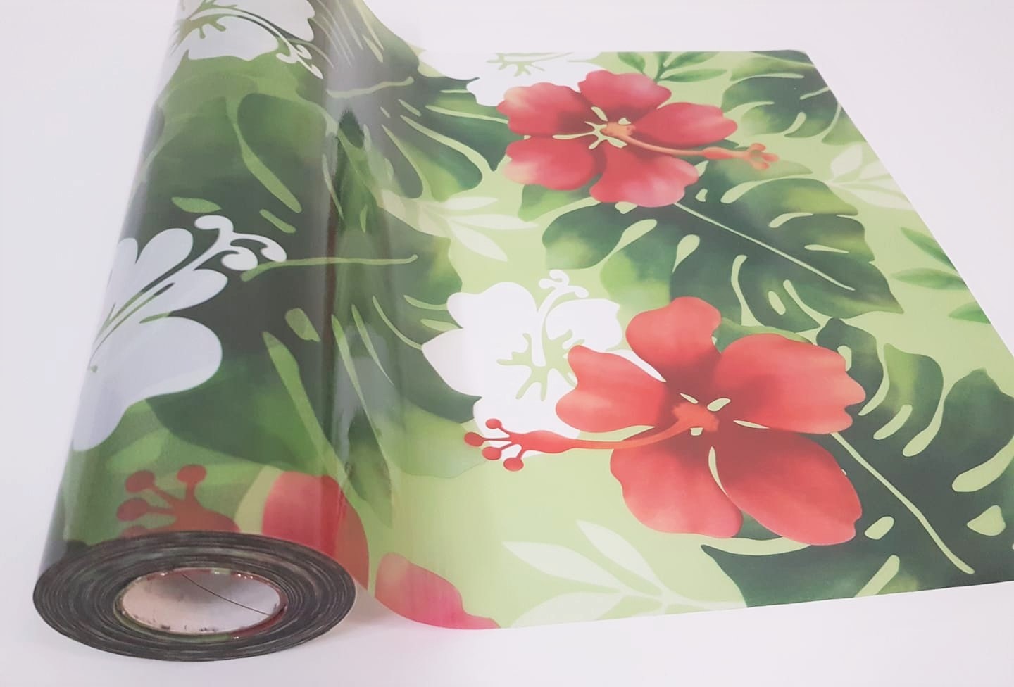 Rödvit blomster Metervara Insynsskydd - 4