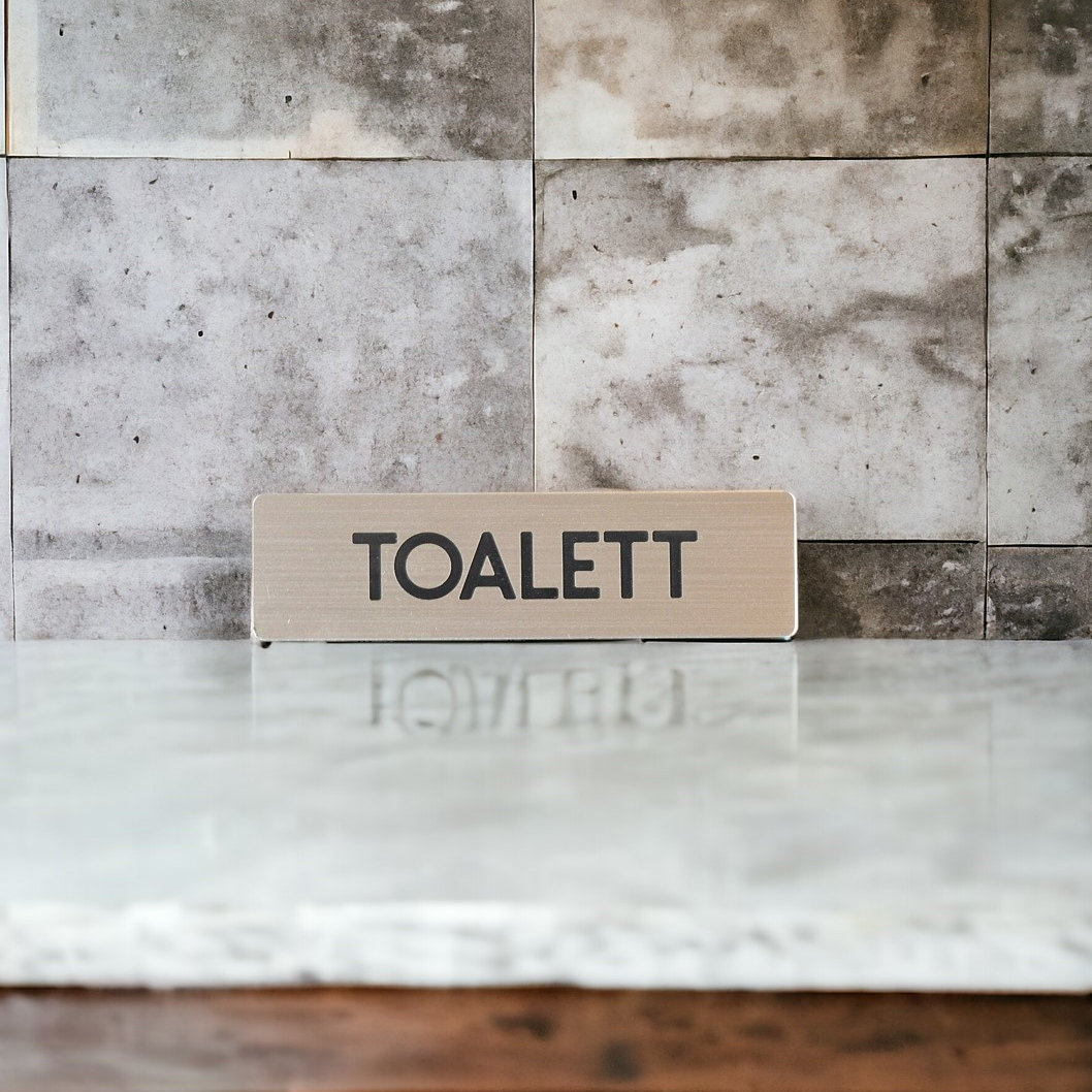 Toalett Borstad metall-look Gravyr