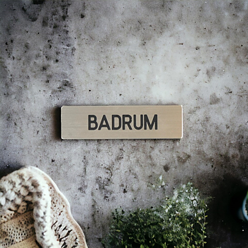 Badrum Borstad metall-look Gravyr
