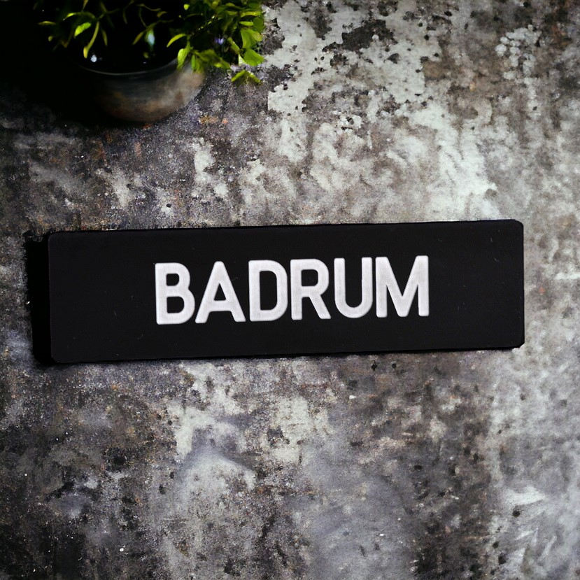 Badrum Svart/Vit Gravyr
