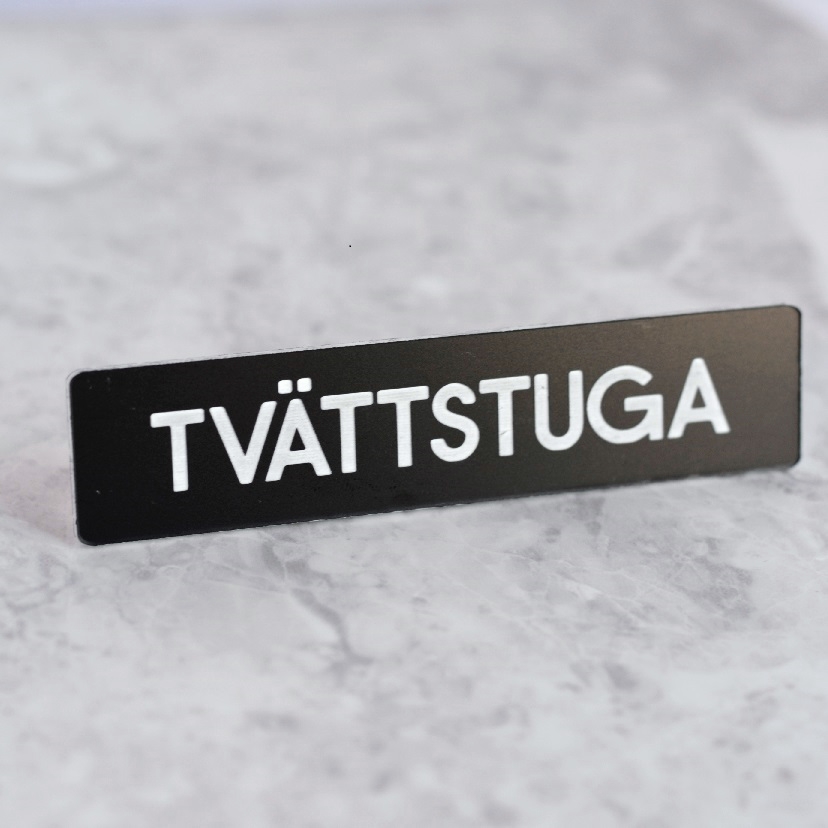 Tvättstuga Svart/Vit Gravyr