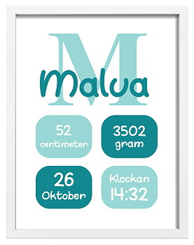 Doptavla Namn Poster