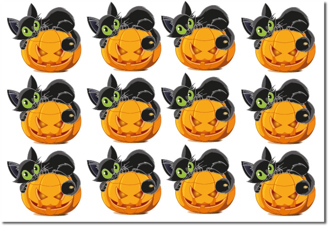 Halloween-klistermärken Katter - 2
