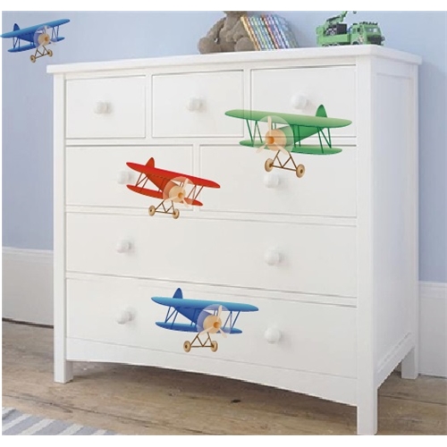 Flygplan 4-pack Väggdekor