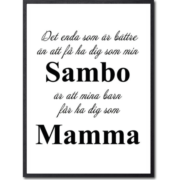 Ha dig som Sambo - Mamma Poster - 2