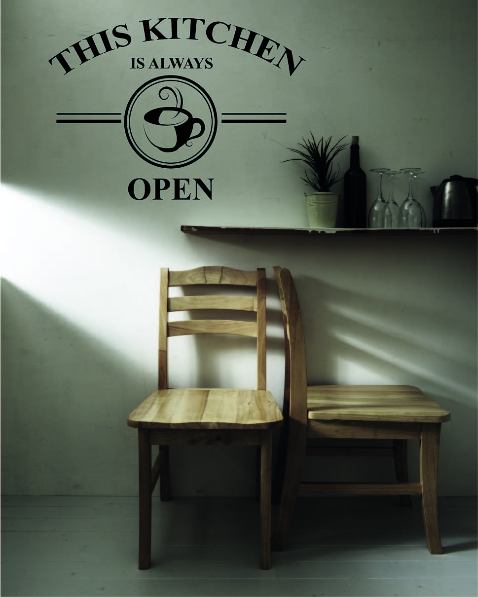 This kitchen is always open Väggord