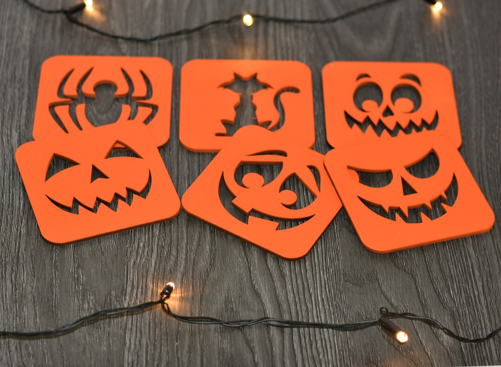 Glasunderlägg i trä Halloween - 2
