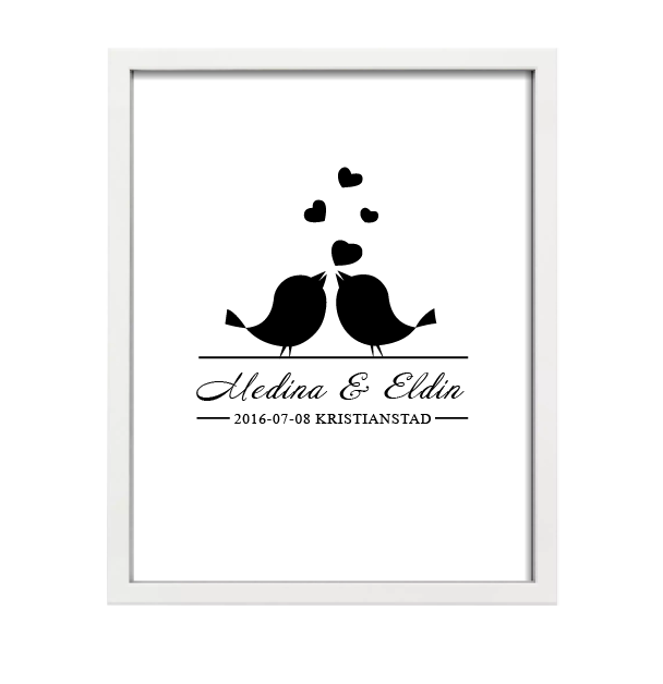 Bröllopstavla Fåglar Namn Poster