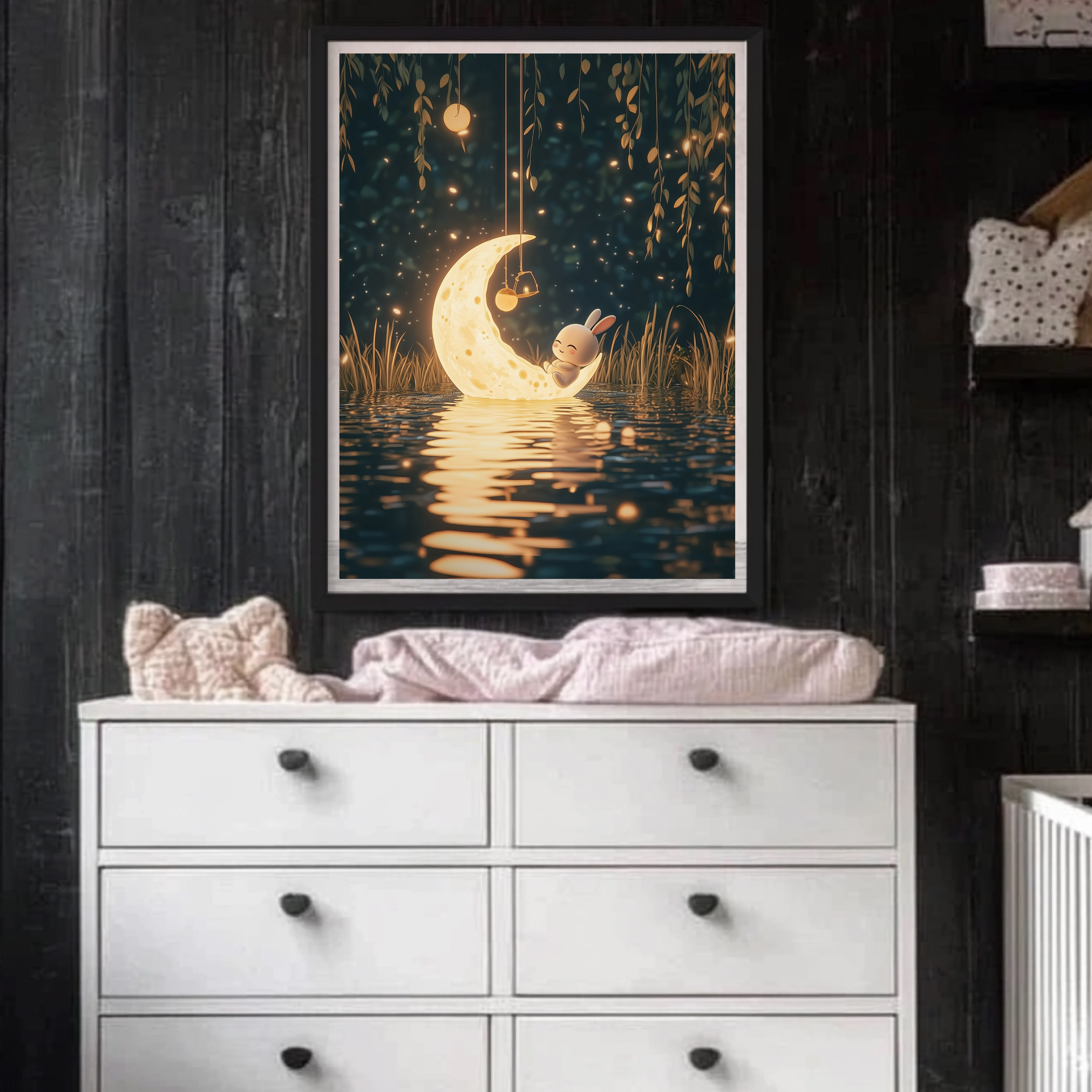 Sovande kanin på månskärva  poster