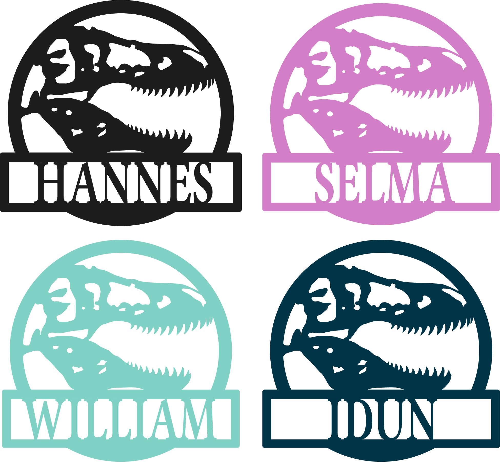 Dinosaurie Eget namn Självhäftande väggdekor