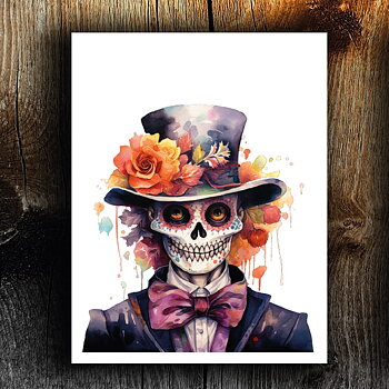 Candy skull halloween poster