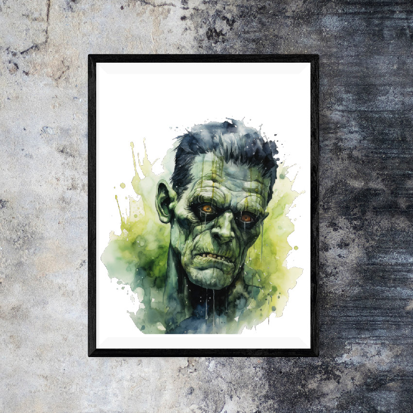 Grön zombie halloween poster
