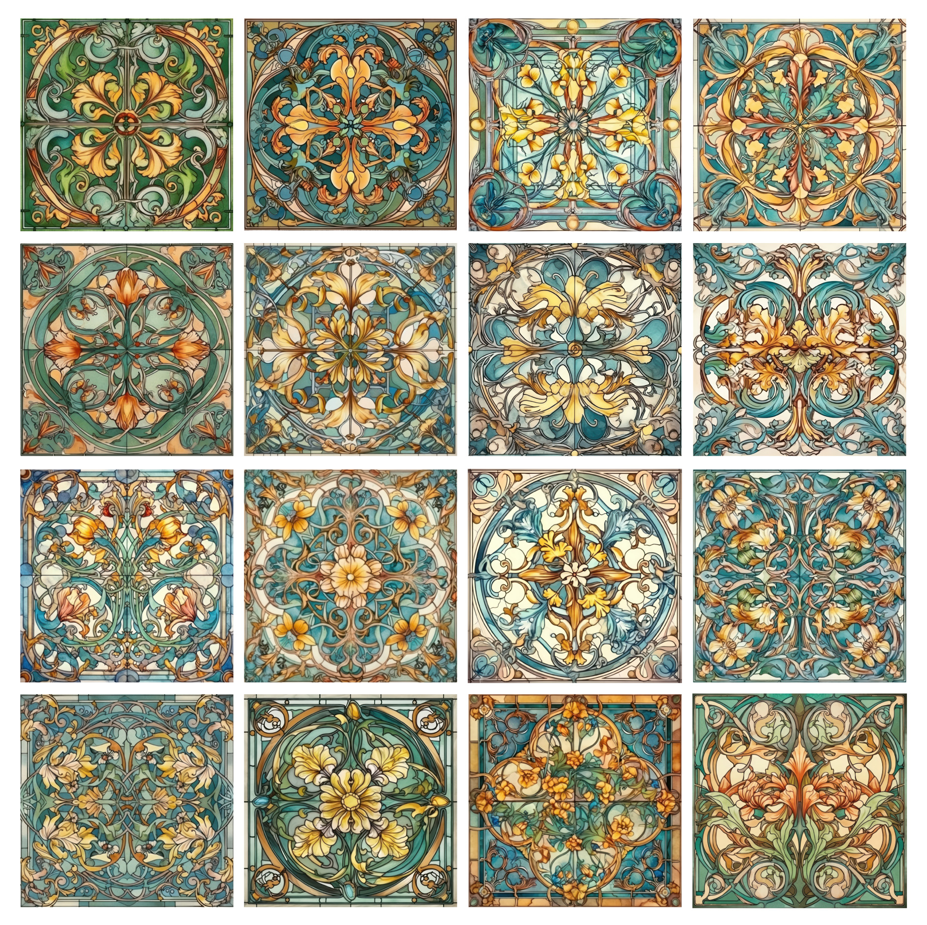 Art nouveau 16-pack