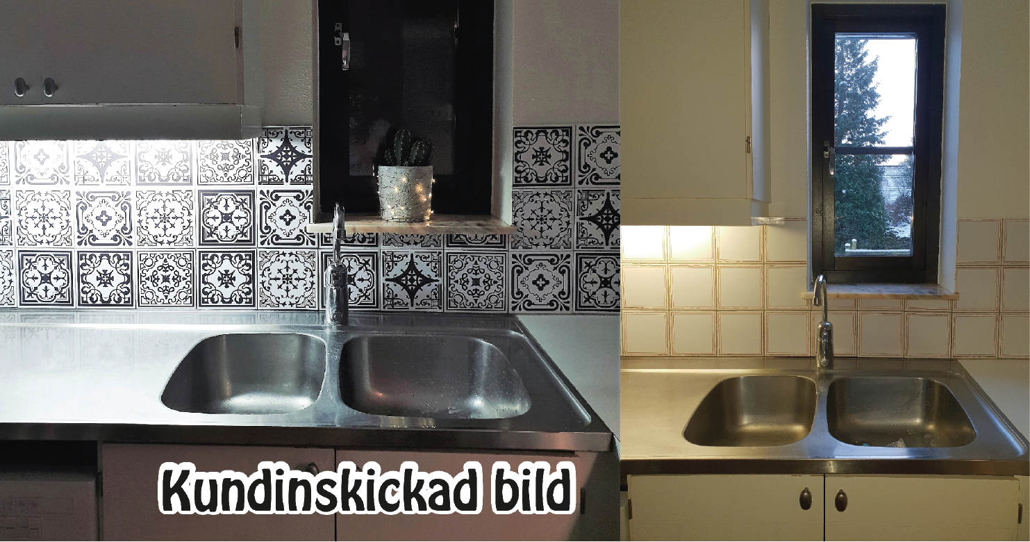 Blandade svarta marrakechmönster Kakeldekor - 4