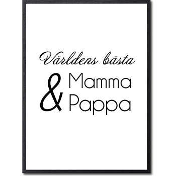 Världens bästa mamma & pappa Poster