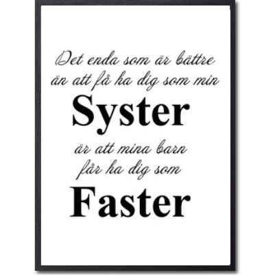 Ha dig som Syster - Faster Poster - 2