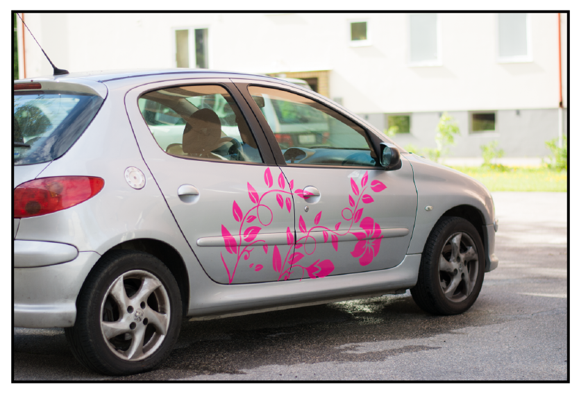 Blomranka bildekor passargerarsida