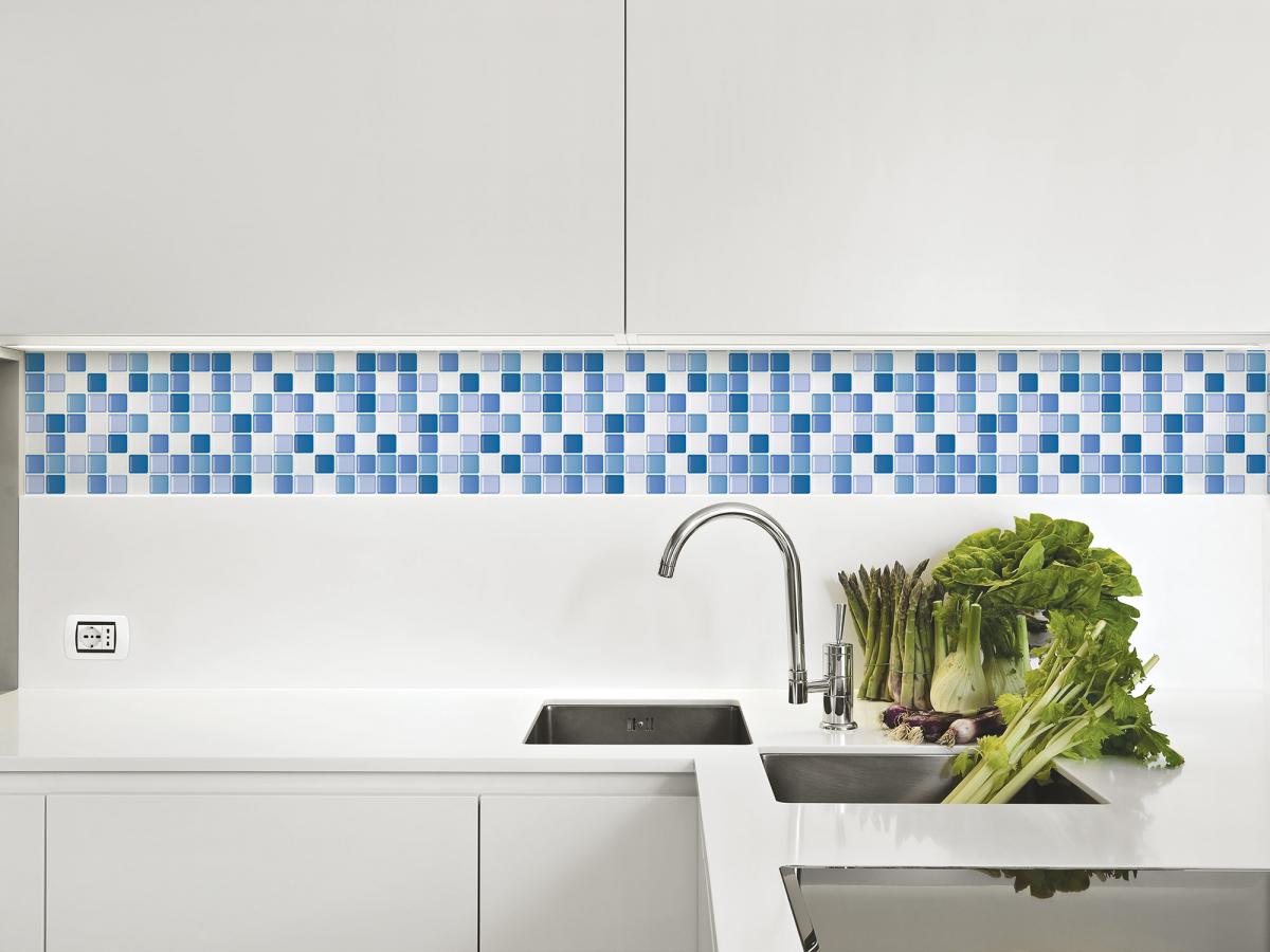Mosaik Blå Struktur Dekorplast 50 cm bredd Löpmeter - 4