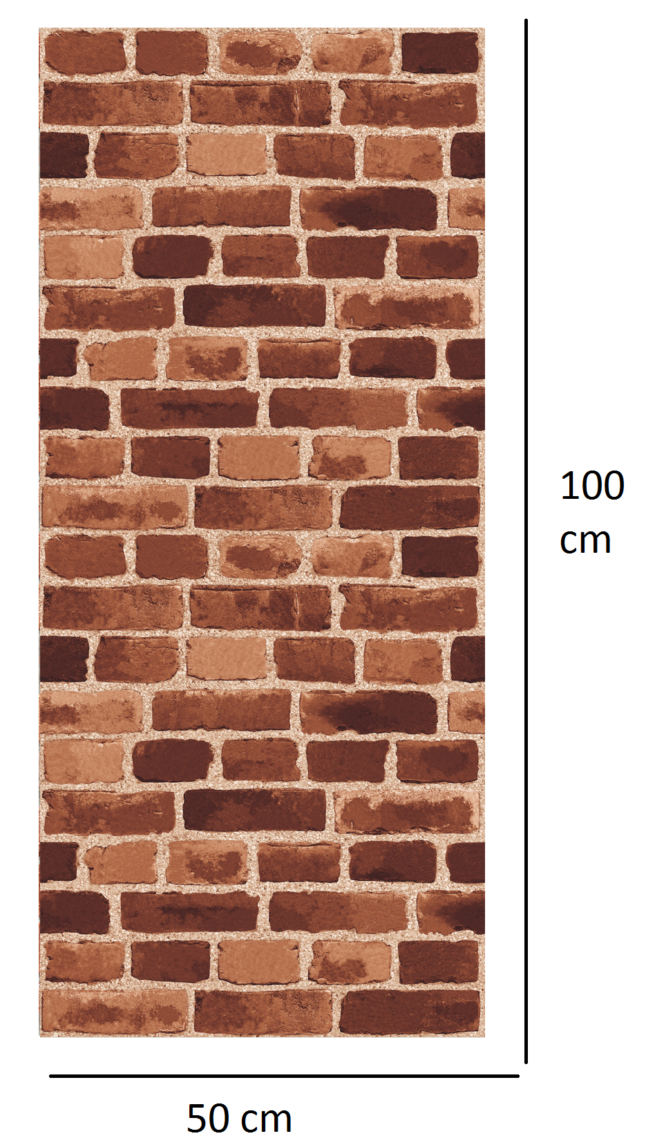 Mörk tegel Struktur Dekorplast 50 cm bredd Löpmeter - 4