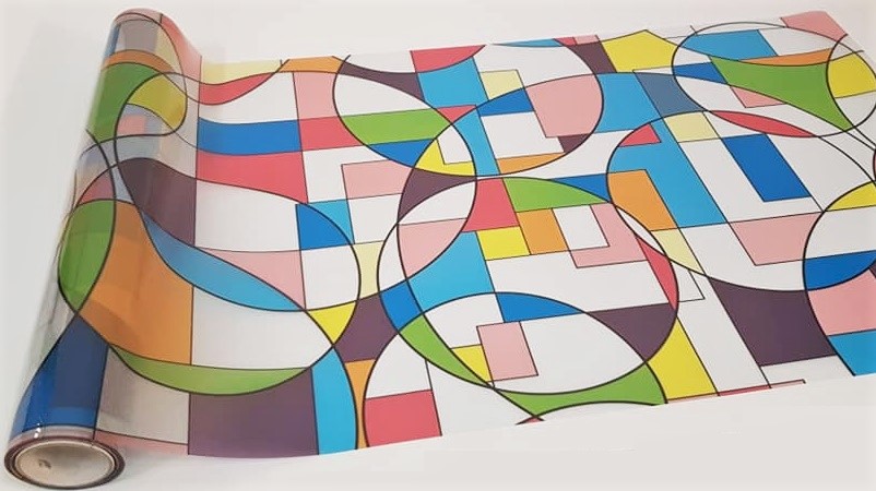 Cirklar Glasmosaik Metervara Insynsskydd - 2