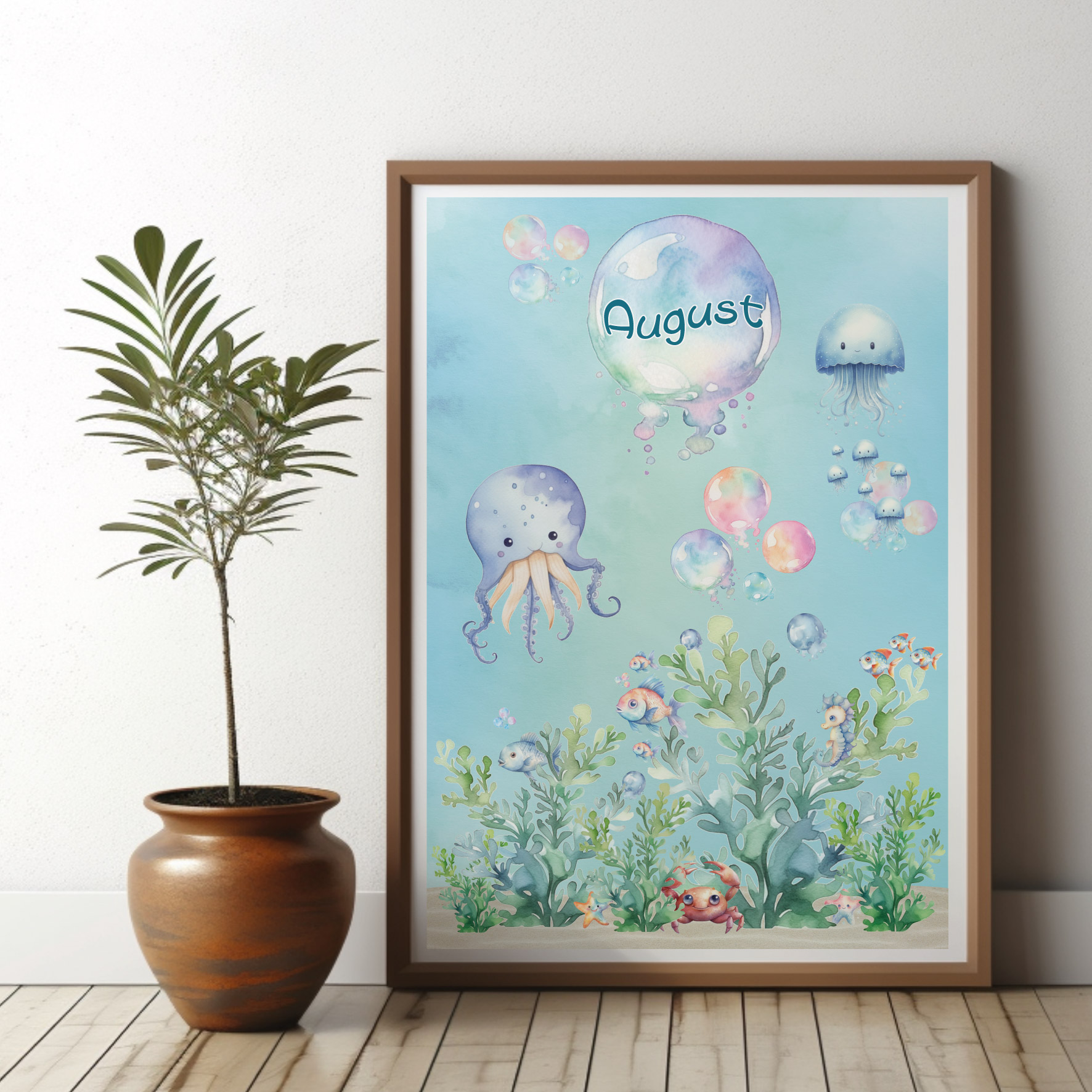 Undervattensvärld med namn  poster - 2