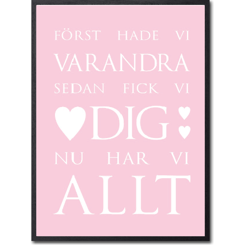 Först hade vi varandra Rosa Poster