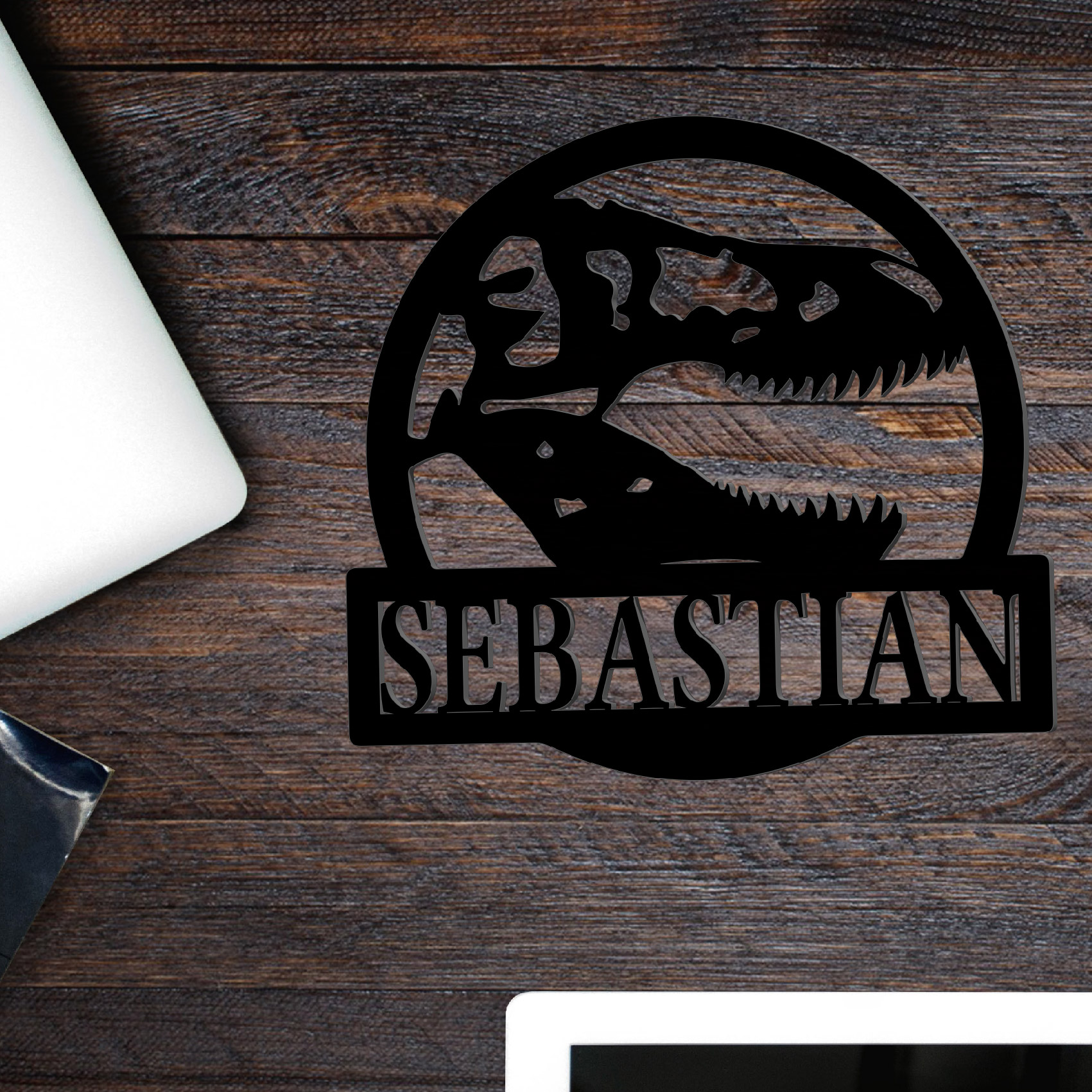 Dinosaurie Träskylt med namn - 3