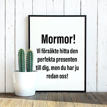Mormor! Vi försökte hitta den perfekta presenten poster